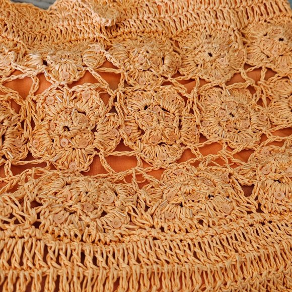 Big Budda Paper Straw Crochet /Beaded Hobo Bag - Picture 7 of 7